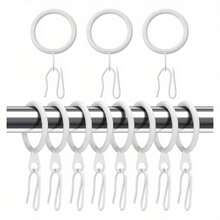 10pcs Metal Curtain Rings And 10pcs Metal Hooks, Suitable For Windows, Doors Or Shower Curtains. Metal Curtain Rings With Eyelets For Pleated Curtains. Durable Metal Hooks. Home Decor Hardware. Elegant Window Decoration. Smooth Surface. - Multicolor - View 11