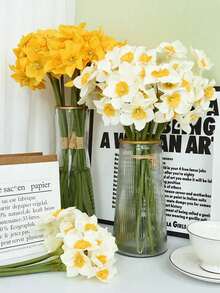 12/6 piezas de Narcisos Artificiales, Narcisos Amarillos Falsos, Utilizados para Decoración de Bodas, Decoración de Habitaciones del Hogar Flores Artificiales, Decoración del Hogar Flores Artificiales, Arreglos Florales DIY, Hogar, Jardín, Oficina, Decoración de Fiestas de Bodas, Decoración de Otoño - multicolor - Ver 6