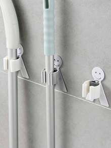 Mop Clip Convenient Storage Organizer Perfect Household Cleaning Tool Wall Mounted Hanging Rack Practical Gift For Home Kitchen Bathroom Family Holds Multiple Cleaning Supplies Durable Organizer Solution For Tidy Spaces - White - View 6