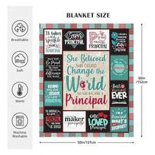 Principal Gifts For Women Christmas Throw Blanket 60" X 50", Principal Appreciation Gifts, Best Gifts For School Principal Women, Gifts For Principals Appreciation, Principal Day Gift For Principal, Perfect Gift Flannel Throw – Soft, Portable & Great For Home & Trips - 如圖所示 - 查看 7