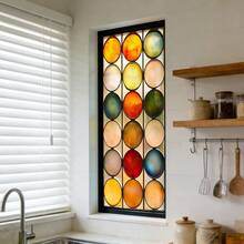 1/4 piezas Película de vidrio de colores, adhesivo opaco autoadhesivo y removible para privacidad, adecuado para el hogar, cocina, baño, sala de estar, dormitorio y puertas - Adhesivo de película de color para vidrio - Ver 3