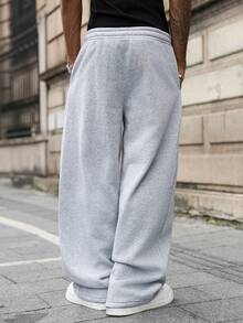 Boys' Lightweight Knit Sports Pants, Loose Straight Breathable Long Trousers, Children's Minimalist Casual Versatile Style, Spring/Summer - Light Grey - View 5