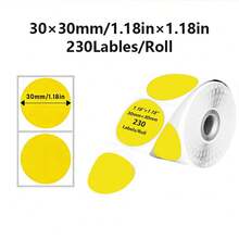 1 Roll Round Thermal Label Paper, Multi-Color Thermal Label Printing Paper, Suitable For Phomemo M220 M200 M221 M110 P50 P80 P1 Label Printers, For Barcodes/Clothing/Food/Gift Labels/Thank You Labels/Small Business/Home Thermal Label Paper - 1Roll - View 3