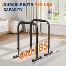 WARMTOBABY Adjustable Dip Bars 440lb Heavy Duty Dip Station For Home Gym Stable Calisthenics Bars 32 To 36 Inch Height Portable Dip Stand Upper Body Workout - Black - View 1
