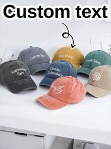 Mũ lưỡi trai in chữ theo yêu cầu, kiểu dáng retro, phù hợp cho bố mẹ mới sinh con, cô dâu, tiệc độc thân, quà Giáng sinh, nhiều màu sắc Y2K dễ thương, thời trang thường ngày, cá nhân hóa, quà tặng độc đáo cho nam/nữ, Ngày Valentine, Ngày của Mẹ, sinh nhật, Ngày Thanh niên. - Nhiều màu - Xem 4