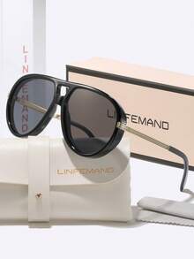 Kính râm LINFEMAND kiểu retro gọng oval hai cầu, càng kính kim loại độc đáo, phụ kiện không thể thiếu cho buổi chụp ảnh mùa hè, phong cách đường phố, kỳ nghỉ, đa năng, quà tặng ngày lễ. - Nhiều màu - Xem 12