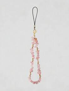 Crushed Stone 1pc Natural Stone Beaded Phone Lanyard New Arrival Pearl Fashion Cross-Border Crystal Agate Raw Stone Phone Charm Birthday Gift Spring - Multicolor - View 6