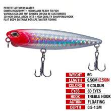 8 piezas de señuelos de pesca de 6.5cm/5g tipo minnow flotante, señuelos de hundimiento para lubina - Rojo y blanco - Ver 4
