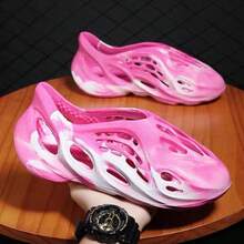 Women Casual Beach Shoes Foam Runners Shoes For Man EVA Lightweight Hole Shoes Breathable Non-Slip Fashion Sports Sandals Sport Sneskers For Women Beach Dating Couple Shoes - Hồng - Xem 2