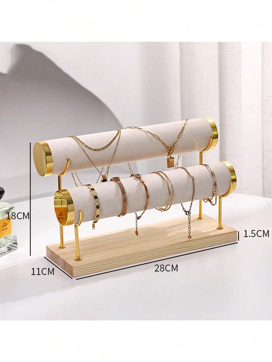 Organizador de pulseras de oro | Soporte de escritorio de madera para exhibir pulseras y relojes, apto para scrunchies y relojes - Multiusos, estante colgante para almacenamiento de joyas, ideal para exhibición minorista, ferias comerciales y colección personal