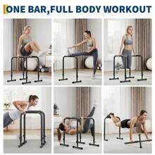 WARMTOBABY Adjustable Dip Bars 440lb Heavy Duty Dip Station For Home Gym Stable Calisthenics Bars 32 To 36 Inch Height Portable Dip Stand Upper Body Workout - Black - View 6