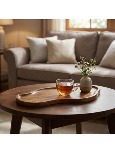 Dessert Plate, Exquisite Wooden Dessert, Charcuterie, Fruit And Coffee Tray Set - Multifunctional Kitchen And Dining Table Set, Featuring Natural Wood Grain Design. The Product Includes Kitchen Wooden Cutting Board, Large Cutting Board, Tableware, Guest Dining Plates, And Other Practical Kitchen Accessories.