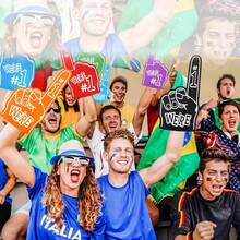 17.5 Inch Oversized Foam Finger With "We're Number 1" Design, Cheer Prop Ideal For Sports Events, Competitions, School And Stadium Cheering Performances. Colorful Sports Fan Accessory Expressing "It's Goin' Down" Spirit, Suitable For Games, Sports Events, Competitions, Party Favors, Perfect Photo Prop And Cheering Gear! - A - View 2