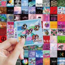 Hình dán chống thấm nước hình bìa album của nhiều nhóm nhạc KPOP dành cho máy tính bảng, sách, hành lý, đồ trang trí DIY, món quà không thể thiếu cho fan KPOP, SK/BM/BP/EN/TWICE/AESPA/BT21 - Nhiều màu - Xem 10