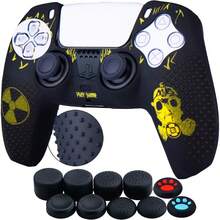 11pcs PlayStation5 Controller Protection Kit, Silicone Case & 10pcs Joystick Caps - View 2