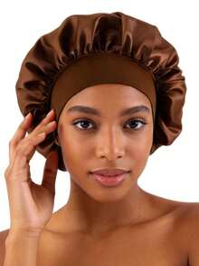 Women's Satin Sleep Cap, Soft Silk Sleep Hat Suitable For Curly Hair, Adjustable Sleep Hair Cap Fits Various Hairstyles - Multicolor - View 13