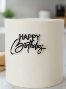 1/3/5/10pcs Black Acrylic "Happy Birthday" Cake Topper, Birthday Party Cake Decoration, Baking Decor, Kitchen Essential And Holiday Gift - Black - View 6