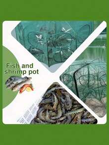 1pc Foldable Fishing Net - Durable Nylon Mesh, Suitable For Eels, Lobsters And Various Fish, Lightweight And Practical Outdoor Fishing Gear - Fish Basket - View 4