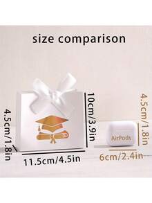 5/10个装毕业糖果盒，男女皆宜的礼物 - 毕业帽礼品袋，毕业派对回礼糖果盒，带领结桌面装饰，适合2026届毕业生，金色文凭图案，红色、白色、黑色、绿色 - 畢業帽 - 查看 6