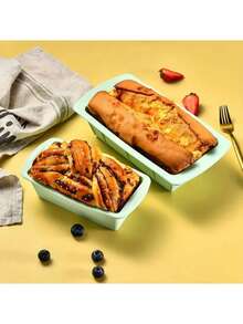 1pc Rectangular Silicone Cake Mold Silicone Bread Baking Pan, Available In Large And Small Sizes, Non-Stick, Easy Release, Suitable For Homemade Cakes, Breads, Meat Rolls And Omelets, Size: 7.56 Inches X 3.74 Inches, Thicker Non-Slip Silicone Mold, Bread/Toast Mold, Large Capacity Ice Tray, Thicker And Larger Rectangular Silicone Ice Mold For Summer, Baking Equipment, Cake Tools, Kitchen Accessories Home - Multicolor - View 3