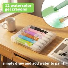 Twistable Gel Crayons, 12 Color Crayons , Washable, Smooth Silky Easy Grip, Art Supplies For Artists, Soft Crayons - 12 Colors/set - View 3