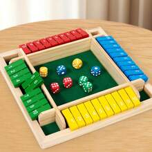 Wooden Numeric Dice Game Toy, 8pcs Colorful Dice, Educational Math Toy, Interactive Party Game, Wooden Tabletop Game For Family - Multicolor - View 1