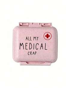 Hộp đựng thuốc mini 6 ngăn, màu hồng có in chữ "Medicine" (Thuốc), có thể đựng thuốc đủ dùng trong 6 ngày, hộp đựng thuốc du lịch, hộp đựng thuốc 6 ngăn xách tay, hộp đựng thuốc hàng ngày, có thể đựng vitamin, hộp đựng thuốc bỏ túi, mặt dây chuyền đựng thẻ ID, hộp đựng bông tai, nhẫn, trang sức, vật dụng cần thiết cho gia đình, du lịch và túi xách du lịch. - Nhiều màu - Xem 11