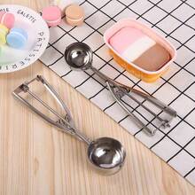 1/3Pcs Stainless Steel Trigger Ice Cream Cookie Scoop Multi Use Portion Tool For Home Restaurant Ice Cream Shop Baking Daily Dessert Prep - Default - View 10