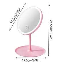 Adjustable LED Makeup Mirror, Smart Tri-Color Light & Brightness Control, One-Touch Screen USB Charging, 180° Rotating Desktop HD Mirror, Detachable Storage Tray, Suitable For Bedroom, Bathroom, Bedside, Dorm, Great Gift For Mother's Day, Birthday, Women - Round - View 6