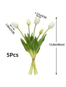 Bộ 10/5/1 bông hoa tulip nhân tạo, cao 45 cm, chất liệu PU, trông như thật, thích hợp cho ngày Valentine, trang trí năm mới, trang trí đám cưới và trang trí nhà cửa. - Nhiều màu - Xem 6