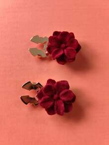 1 buc/2 buc Decor elegant cu nasturi florali geometrici, Decor cu nasturi pentru cămașă cu clips, Decor la modă cu butoni din cristal, Potrivit pentru decorarea smokingului și a rochiei de mireasă - roșu - Vizualizare 5