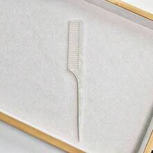 极简大理石纹理醋酸纤维长柄尖尾梳，高端豹纹防静电顺滑发梳，密齿发刷 - 彩色 - 查看 5