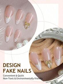 24pcs Ombre Color Nail Stickers, Medium Square Shape, Minimalist Style, Smooth Surface, Full Coverage, Suitable Women And Girls Daily Wear Nails - Nhiều màu 24 - Xem 2