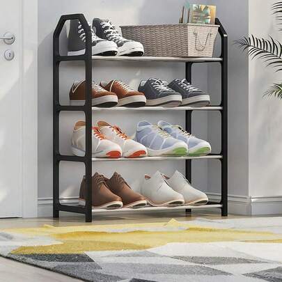 Estantería ajustable para zapatos, estantería de almacenamiento y organización independiente adecuada para la entrada, el pasillo, el dormitorio, la sala de estar - Fácil montaje, diseño ahorra espacio, estantería de almacenamiento ventilada, organizador de zapatos de decoración interior
