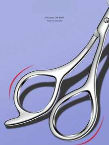 1pc Stainless Steel Eyebrow Trimmer, Suitable For Trimming Eyebrows, Bangs, Hair Ends, Sideburns - Silver - View 7