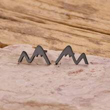 1 par de pendientes de botón con forma de pico, que se pueden combinar con ropa casual o de estilo minimalista. Son adecuados para el uso diario o como regalo de joyería para cumpleaños. - GED827 - Ver 9