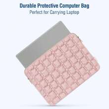 Funda para Laptop 13.3 Pulgadas,Bolsa para Portátil Compatible con MacBook Air 13 13.6/Pro 13/Pro 14, HP  ASUS ,Puffy Cuadrícula Acolchada Manga para Portátil con Bolsillo,Rosa,41843639 - Color caoba - Ver 2