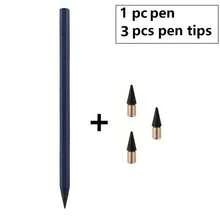 1 Bút chì + 3 Ngòi bút bi - Bút chì kim loại công nghệ mới, viết không giới hạn, bút vĩnh cửu, bút chì ma thuật, dùng để phác thảo, vẽ tranh, viết, đồ dùng văn phòng phẩm, đồ dùng học tập, văn phòng phẩm. - Bộ - Xem 10