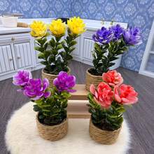 22 estilos de plantas en maceta decorativas en miniatura para casa de muñecas, plantas verdes realistas a escala 1:12 1:6 para casa de muñecas, suculentas, camas de flores, jarrones, accesorios decorativos para cocina, dormitorio, sala de estar, baño y jardín de la casa de muñecas - Multicolor - Ver 9