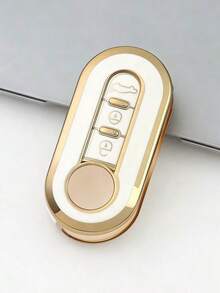 1pc Soft TPU Car Key Fob Cover/Protector Case, Suitable For Fiat 500, Peugeot, Buick, Iveco, Olsen Car Key Remote Control Shell, Anti-Drop, Anti-Dust, Elegant High-End Key Holder, Also Suitable For Women Gifts For Mother, Father, Graduation, And Teacher - one-size - View 4