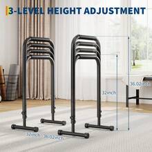WARMTOBABY Adjustable Dip Bars 440lb Heavy Duty Dip Station For Home Gym Stable Calisthenics Bars 32 To 36 Inch Height Portable Dip Stand Upper Body Workout - Black - View 4
