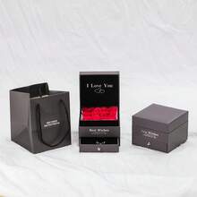 9 Roses Gift Box Acrylic Flower Necklace Jewelry Box For Girlfriend Mom 2023 Hot   Romantic Christmas Gift - Black - View 1