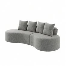 Sofas & Couches - 淺灰色 + 亞麻布 + 泡棉 + 四座 - 查看 7