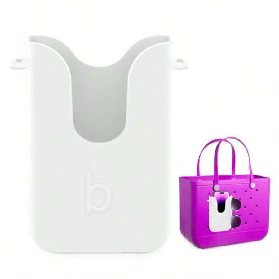 Silicone Phone Holder For Bogg Bags Compatible Phone Case Attachment And Similar Beach Tote Bag Accessory Ideal Holder For Bogg White - White - 查看 1