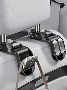 Móc treo tựa đầu ô tô 2 trong 1 có thể gập lại và xoay 360° - Móc treo đa năng phía sau ghế ô tô, cấu trúc ABS và kim loại bền chắc, dễ dàng lắp đặt, phụ kiện trang trí nội thất ô tô. - A - Xem 1