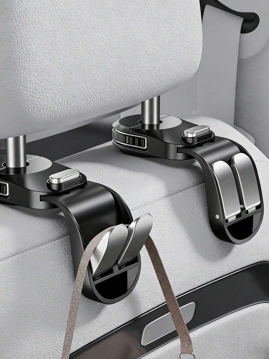 Móc treo tựa đầu ô tô 2 trong 1 có thể gập lại và xoay 360° - Móc treo đa năng phía sau ghế ô tô, cấu trúc ABS và kim loại bền chắc, dễ dàng lắp đặt, phụ kiện trang trí nội thất ô tô. - A - Xem 1