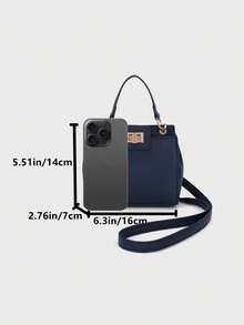 Bolso de viaje de moda, bolso de lujo para mujer, bolso de hombro y asa superior exquisito, multifuncional para el trabajo - azul real - Ver 2