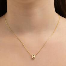 Venetian Chain Necklace With Letter Pendant, 18K Gold Plated - D France Semi-Jewels - 金色 - 查看 8
