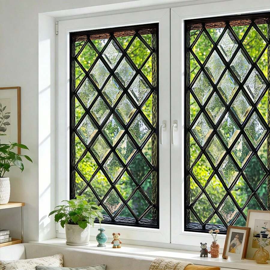 1/4 piezas Película de vidrio de colores, adhesivo opaco autoadhesivo y removible para privacidad, adecuado para el hogar, cocina, baño, sala de estar, dormitorio y puertas - Adhesivo de película de color para vidrio - Ver 1