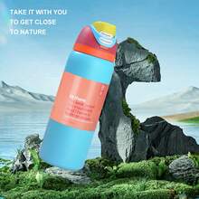 0wa Laa Ulated Bottle, Equipped With A Straw, Can Maintain Warmth For Over 24 Hours, Suitable For Both Hot And Cold Beverages, Can Be Used For Making Coffee And Cold Drinks. The Design Is Exquisite And The Craftsmanship Is Superb. It Is Suitable For Camping, Work, Indoor And Outdoor Use. - 藍色 - 查看 5
